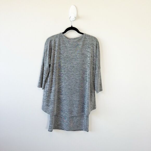 Joseph Ribkoff Womens Heathered Gray Layered V-Neck Tunic Top Lagenlook Size 4 - Picture 2 of 7